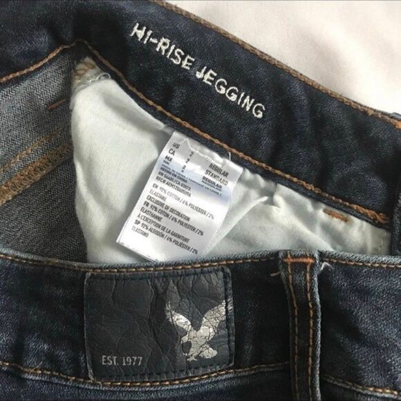 American Eagle Jeans Jegging Hi Rise Super Stretch Skinny 2 2R 26 x29 Ripped AEO - Picture 3 of 12